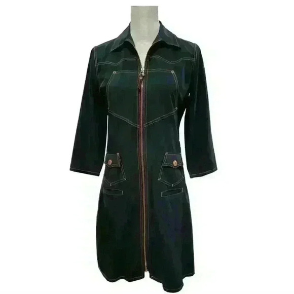 Jean Paul Gaultier Dresses & Skirts - Jean Paul Gaultier Military Midi Zip Up Dress Luxury Designer Jacket Dress